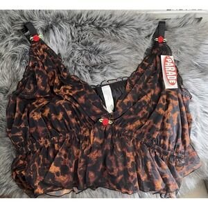 Parade Leopard Silky Print Wireless Bralette - Size 3XL